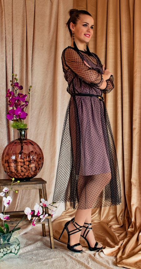 Платье женское 1251 кофейный с черным, ООО "Табити-Стиль", кофейный с черным, 50 - фото2