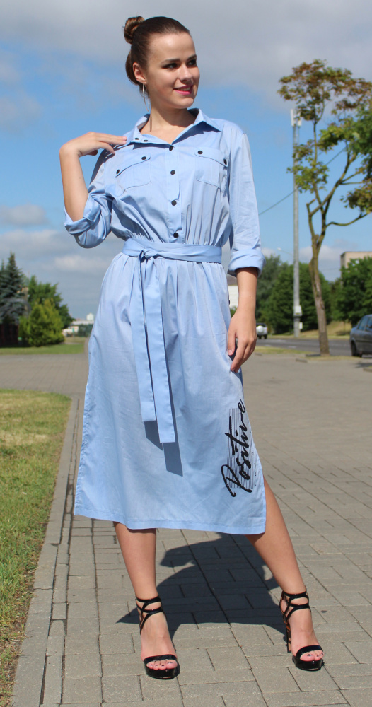 Платье женское 1253 голубой, ООО "Табити-Стиль", голубой, 48 - фото7