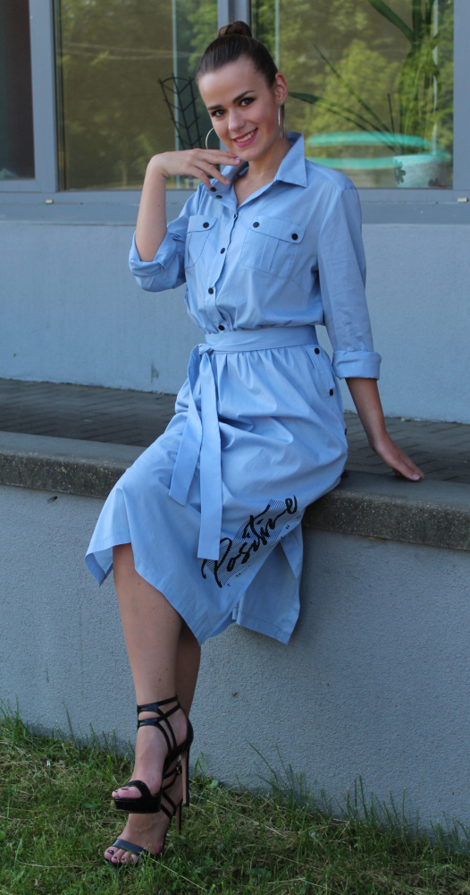Платье женское 1253 голубой, ООО "Табити-Стиль", голубой, 48 - фото