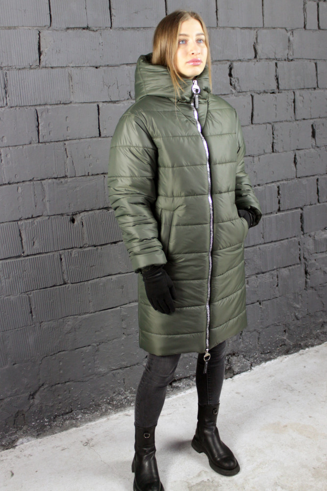 Пальто женское 8100 темно-оливковый, ООО "Табити-Стиль", темно-оливковый, 52 - фото2