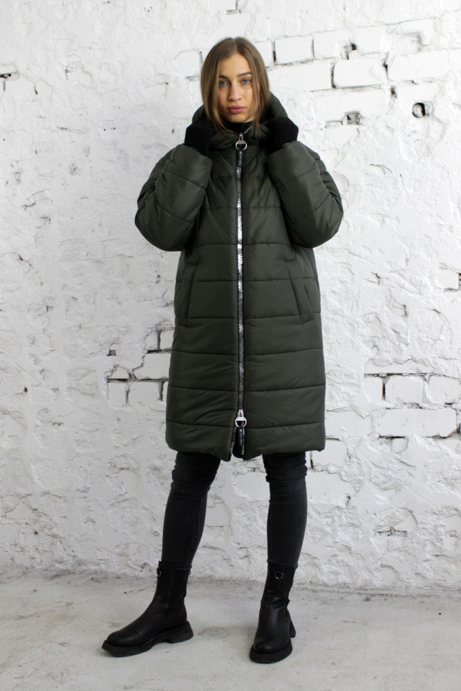 Пальто женское 8100 темно-оливковый, ООО "Табити-Стиль", темно-оливковый, 52 - фото7