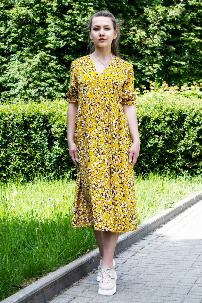 Платье женское 1269 ярко-жёлтый - фото2