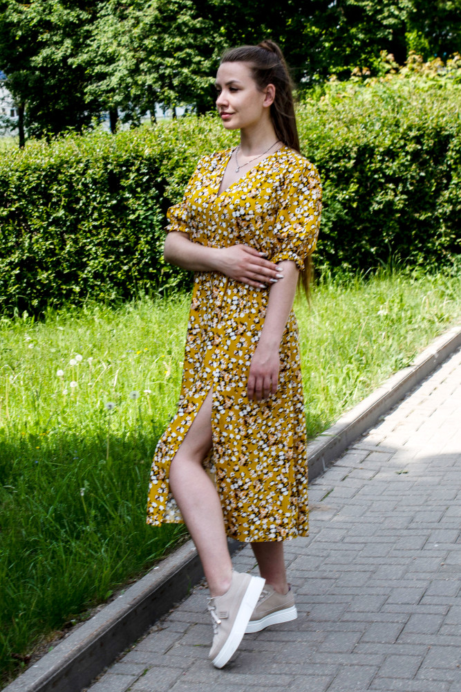 Платье женское 1269 ярко-жёлтый, ООО "Табити-Стиль", ярко-желтый, 54