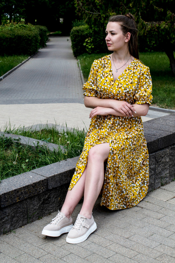 Платье женское 1269 ярко-жёлтый, ООО "Табити-Стиль", ярко-желтый, 54