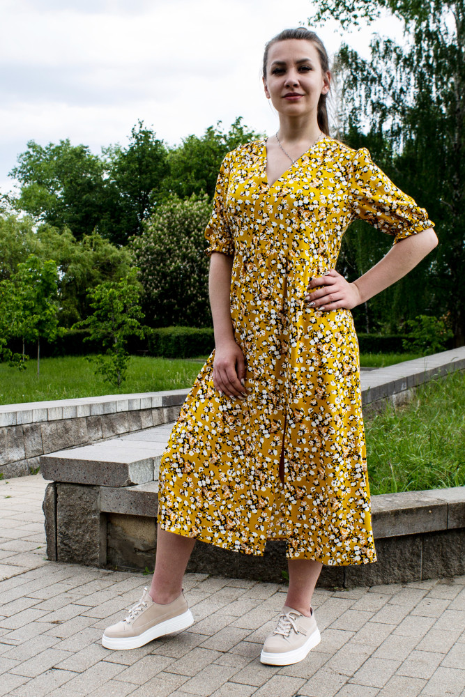 Платье женское 1269 ярко-жёлтый, ООО "Табити-Стиль", ярко-желтый, 52