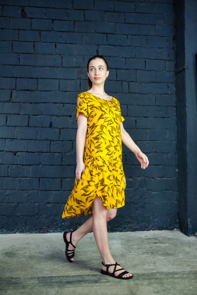Платье женское 1272-1 желтый, ООО "Табити-Стиль", желтый , 46 - фото