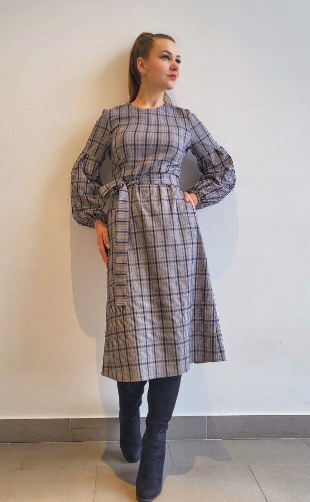 Платье женское 1290 серый - фото