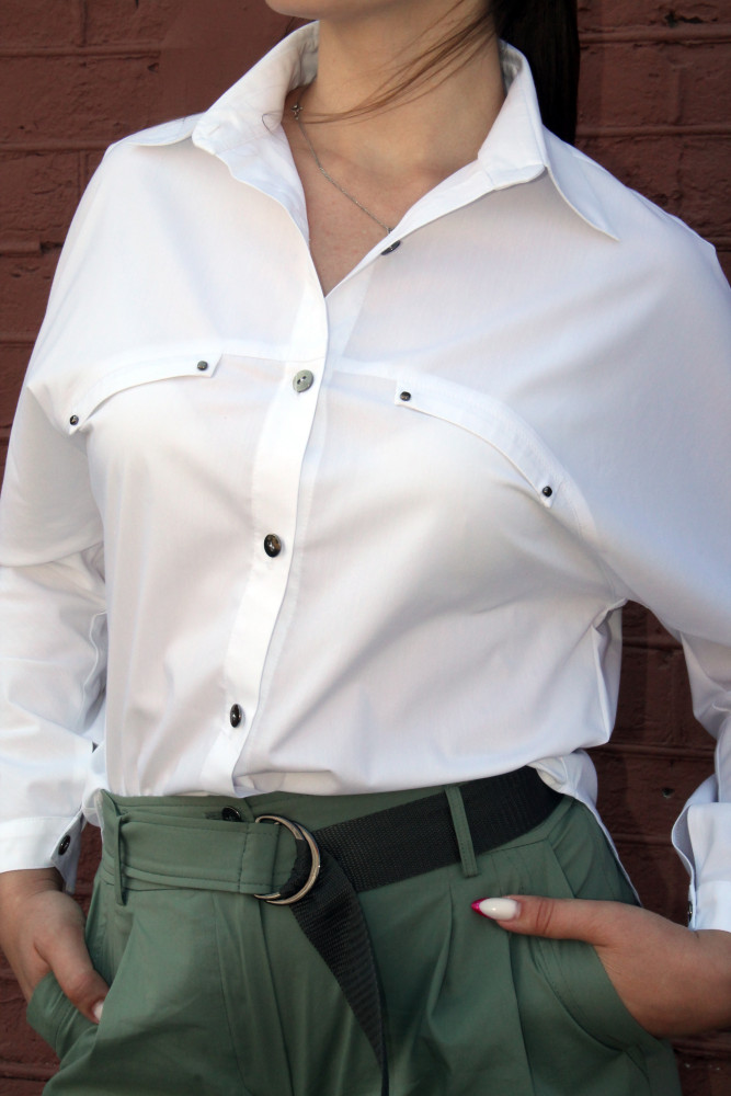 Блузка женская 2053 белый, ООО "Табити-Стиль", белый, 50 - фото