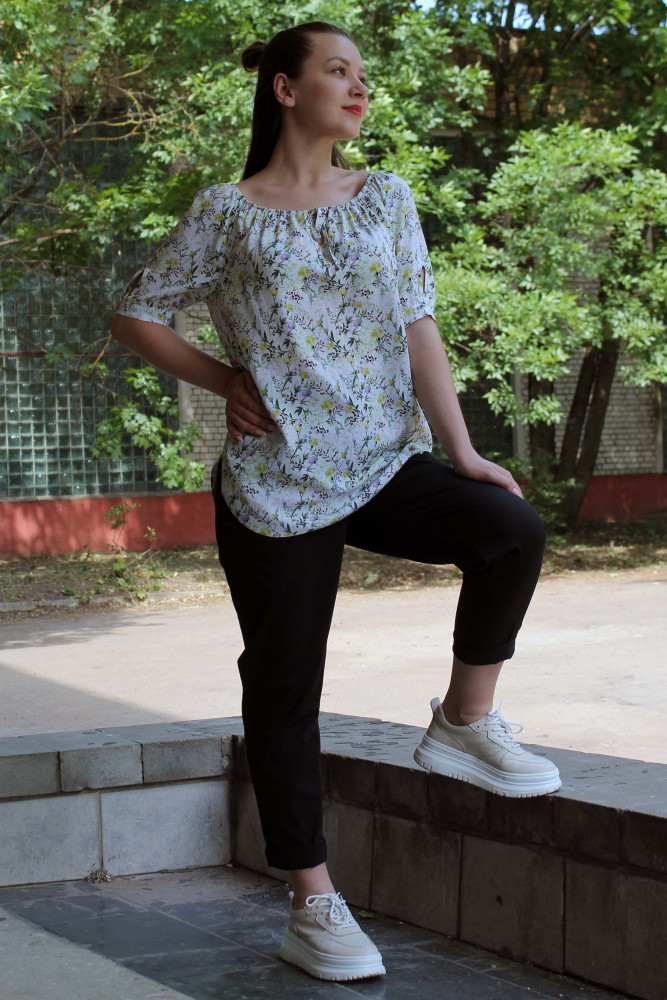 Блузка женская 2052 бело-салатовый, ООО "Табити-Стиль", бело-салатовый, 50 - фото6