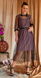 Платье женское 1251 кофейный с черным - фото