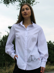 Блузка женская 2029-1 белый - фото